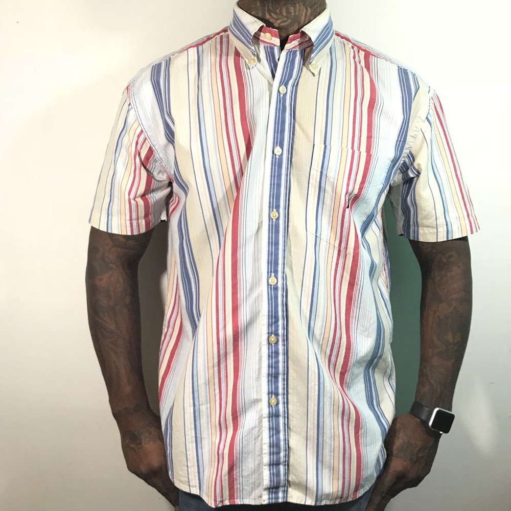 Nautica striped button down shirt size large